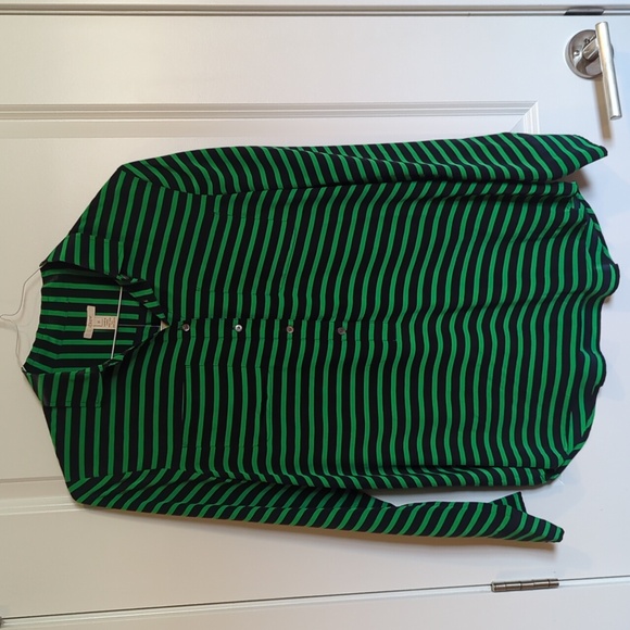 J Crew striped Henley 100% silk - Picture 1 of 3